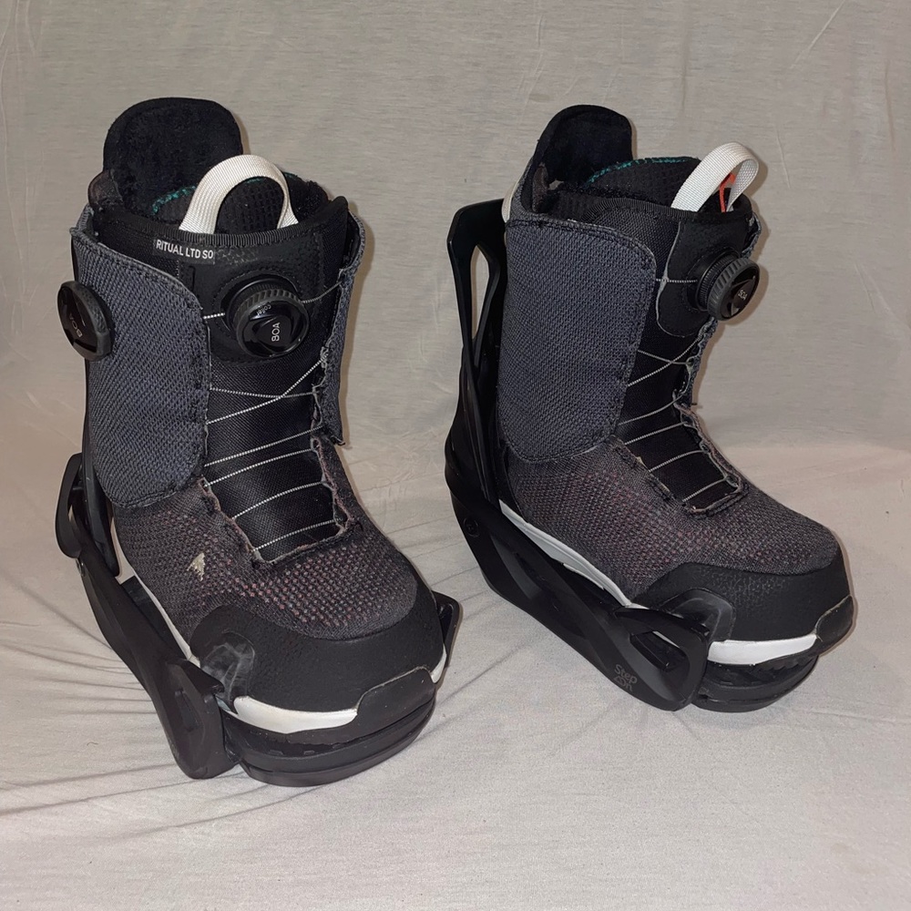 Bundle: Burton Step On boots and bindings, Women’s size 7